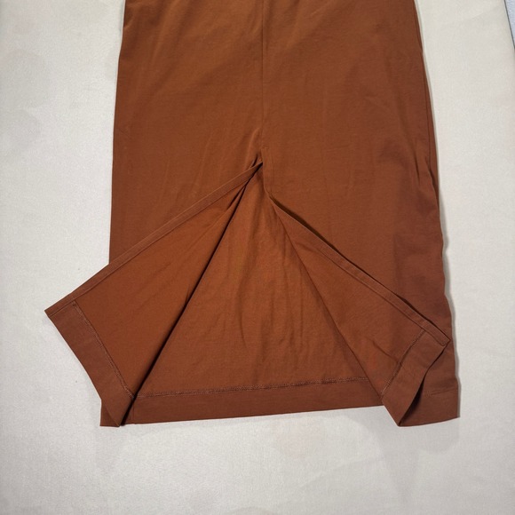 Uniqlo Mame Kurogouchi AIRism Cotton Slit Pencil Skirt Brown Small Modern NWT - Picture 6 of 12